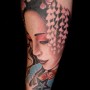 Tatuaggio volto di geisha giapponese