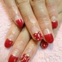 Nail art con french rosso