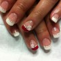 Nail art Sposa con french rosse