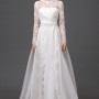 Vestito da sposa con maniche lunghe in pizzo 2015 Alberta Ferretti mod Meissa