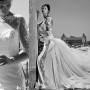 Abito da sposa con maniche in pizzo a tre quarti Alessandro Angelozzi mod Cream 2015