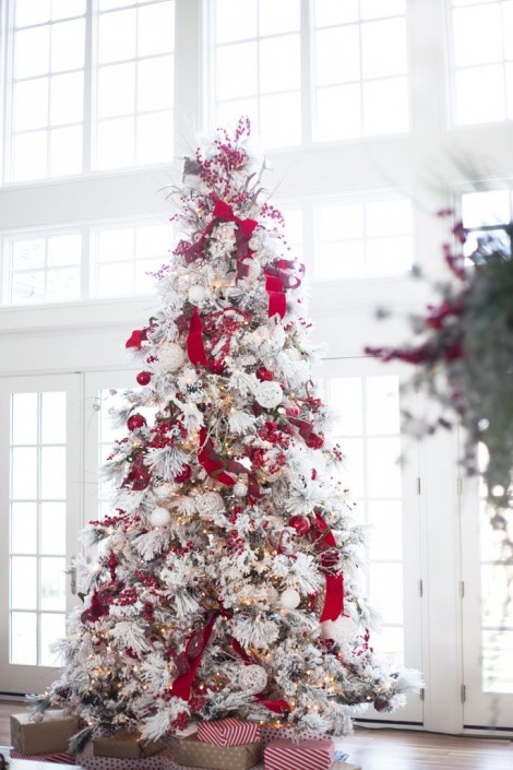 Albero di Natale 2015 bianco e rosso