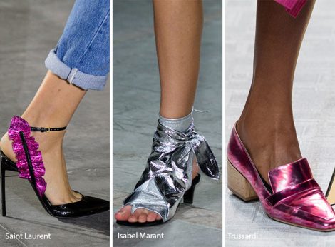 Tendenze Moda primavera estate 2017 Scarpe e Sandali metallizzati