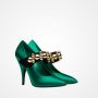 Scarpe maryjane Prada in raso verde prezzo 850 euro