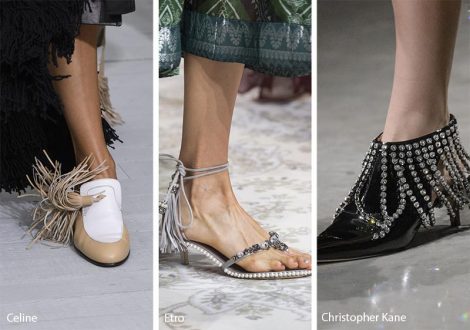 Scarpe e sandali con frange moda primavera estate 2018