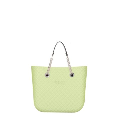 Borsa O Bag mini matelasse celery green con manici corti a catena estate 2019 prezzo 83 euro 470x470 - Collezione Borse o Bag Mini Matelassè primavera estate 2019