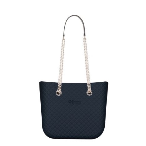 O Bag Mini Matelasse color blu navy con manici lunghi 470x470 - Collezione Borse o Bag Mini Matelassè primavera estate 2019