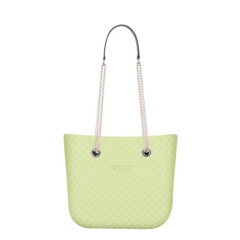 O Bag Mini Matelasse color celery green con manici lunghi 470x470 - Collezione Borse o Bag Mini Matelassè primavera estate 2019