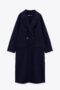 Cappotto lungo blu Zara doppiopetto inverno 2023