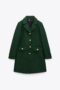 Cappotto zara verde con bottoni dorati