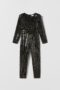 ZARA Halloween Tuta intera in velluto nero con strass