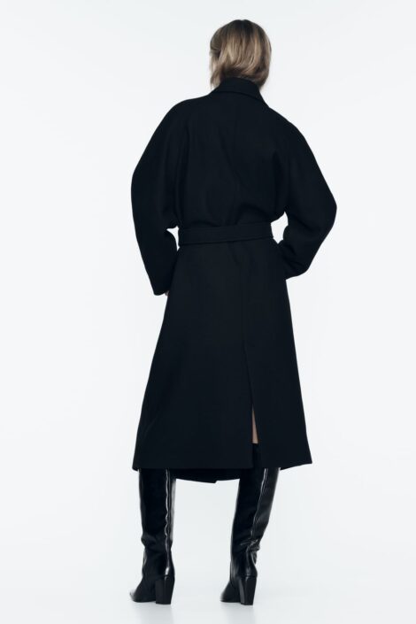 Cappotto nero ZARA a vestaglia