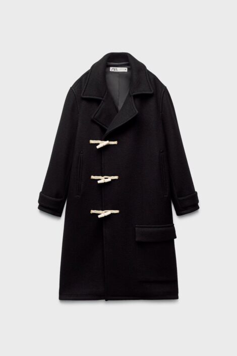 ZARA cappotto nero con alamari